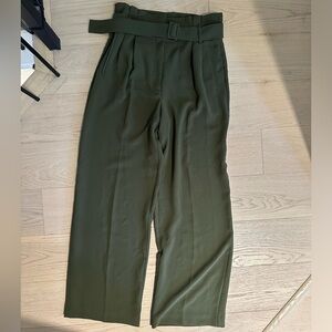 High waisted paper bag pants - aritzia, Wilfred, dark olive, size 12